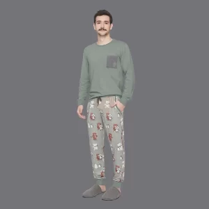 Pijama Masculino Adulto Jogger Let's Snow Lua Luá