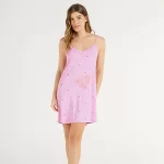 Camisola Alça Cor Com Amor Corações Rosa