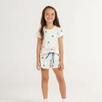 Short Doll Infantil Cor Com Amor Borboletas Off White