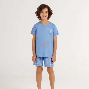 Pijama Infantil Cor Com Amor Abacaxi Azul